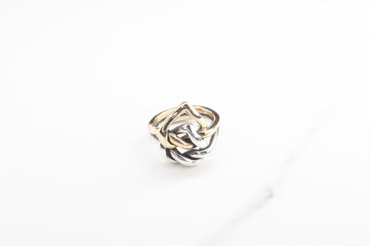 ANELLO INTRECCIO DOPPIO CUORE